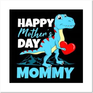 Mother's Day Mommy Dino Son For Mom TRex Toddler Boy Posters and Art